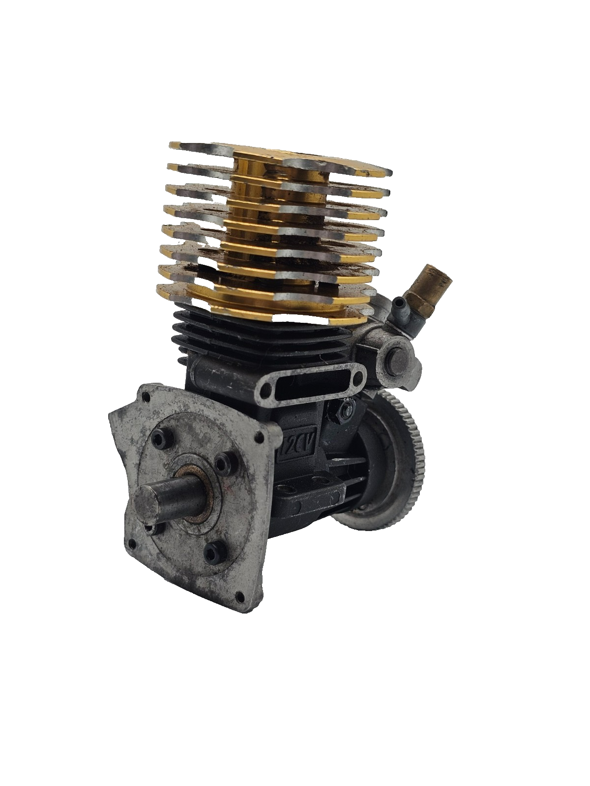O.S. MAX 12CV Nitro engine, carb moves freely, has compression, gold head