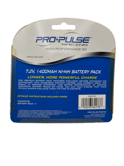 Pro Pulse racing 7.2v 1400MAH Battery pack, vintage radio shack NOS #23-741 RARE