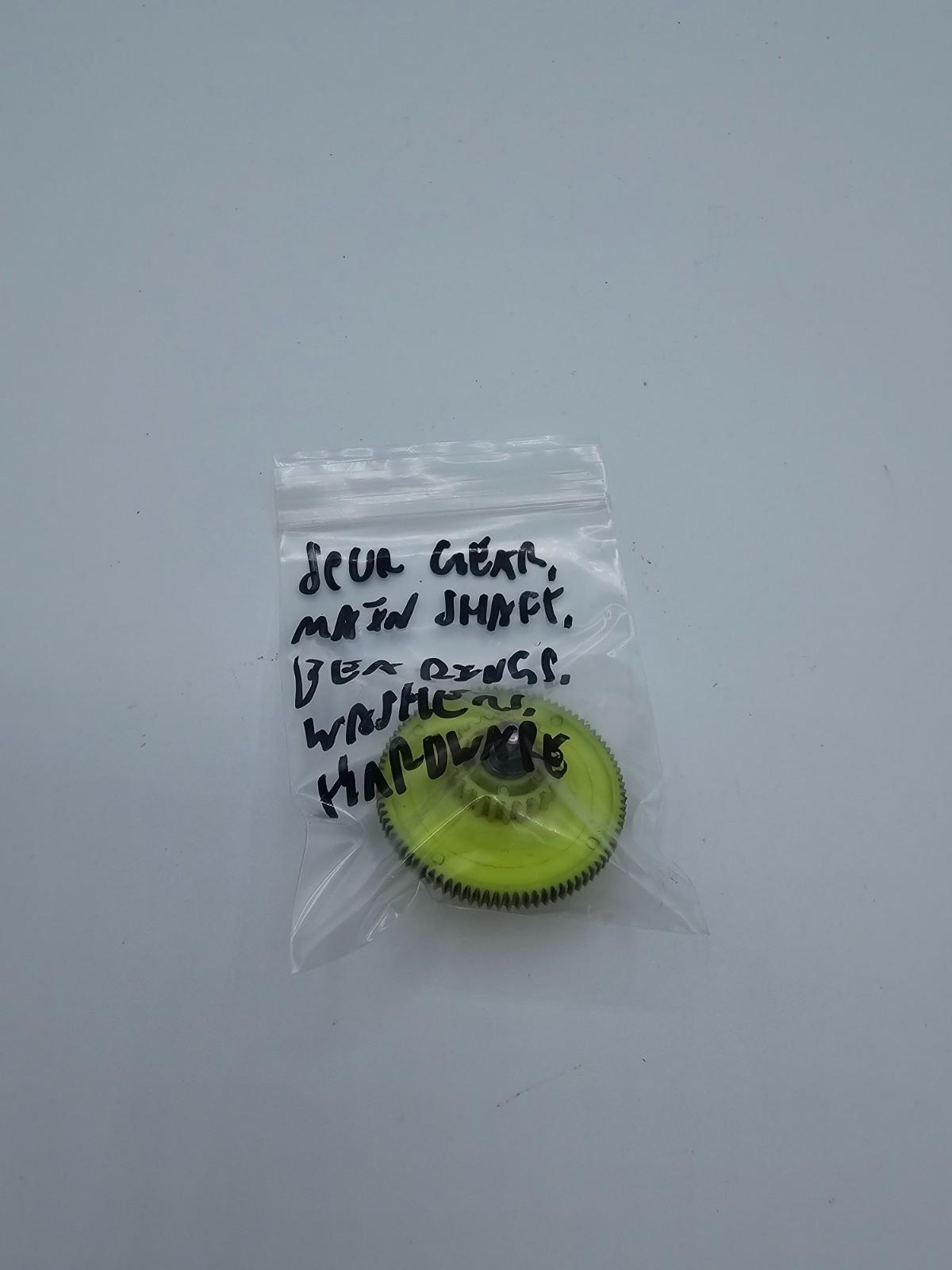 Losi XXX-S yellow spur gear w/ shaft, bearings, washers, hardware #3952