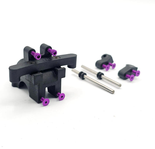 Losi XXX-S Differential case #4213 with toe blocks, pins, purple hardware