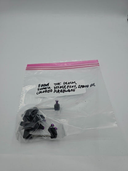 Losi XXX-S Differential case #4213 with toe blocks, pins, purple hardware