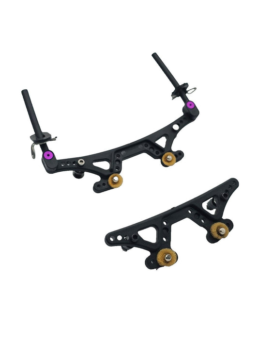 Losi XXX-S Front and rear shock towers, front body posts, purple hardware