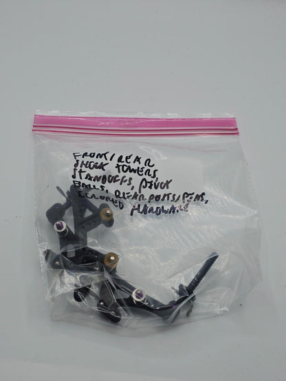 Losi XXX-S Front and rear shock towers, front body posts, purple hardware