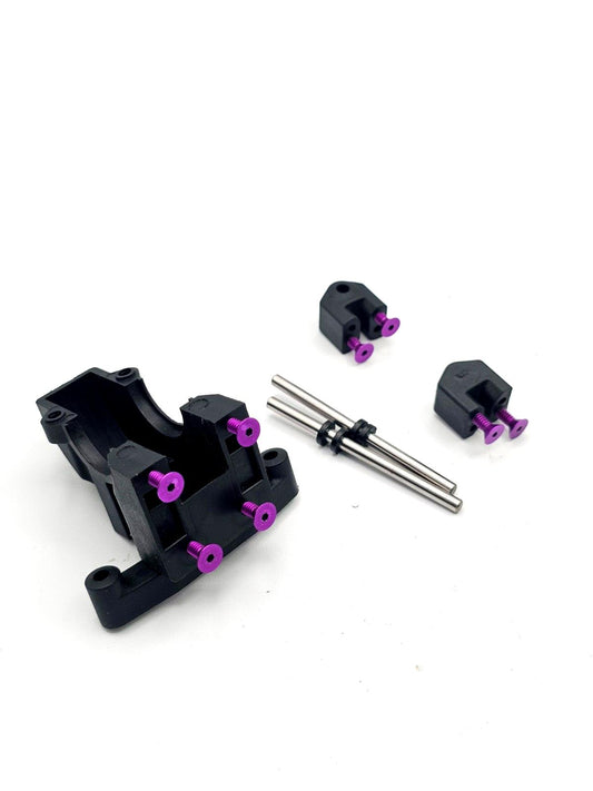 Losi XXX-S Differential case/ cover #4213 with toe blocks, pins, purple hardware