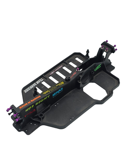 Vintage Losi XXX-S 4WD chassis with shield, steering posts #LOSA4206
