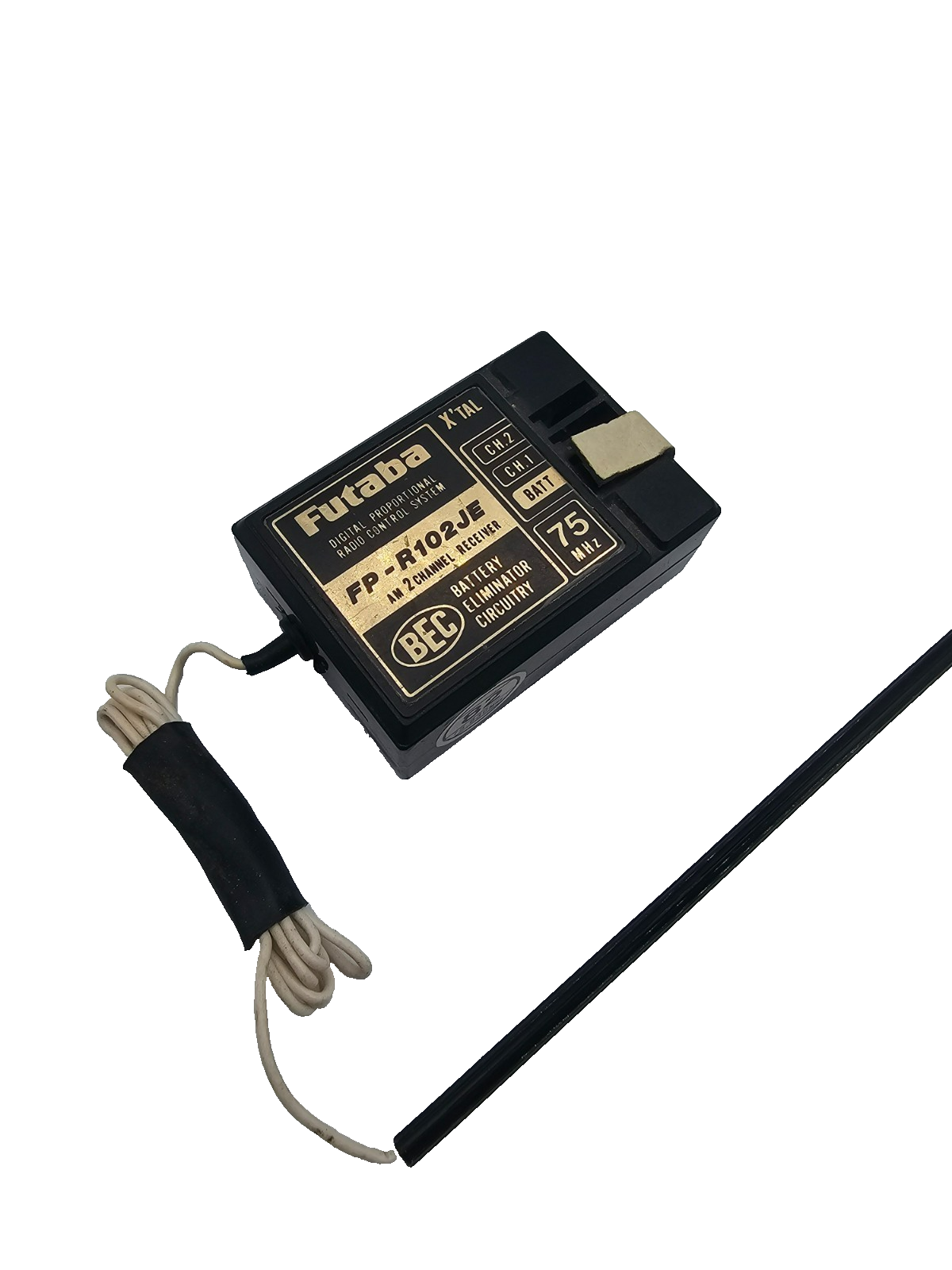 Futaba 75MHz AM receiver, tested and working FP-R102JE with antenna tube