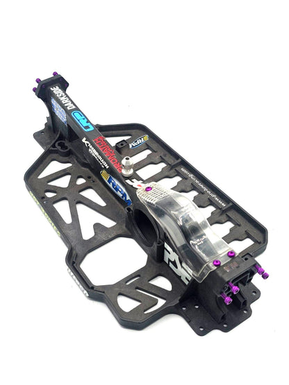 Losi XXX-S Graphite chassis with gear cover, insert covers, colored hardware