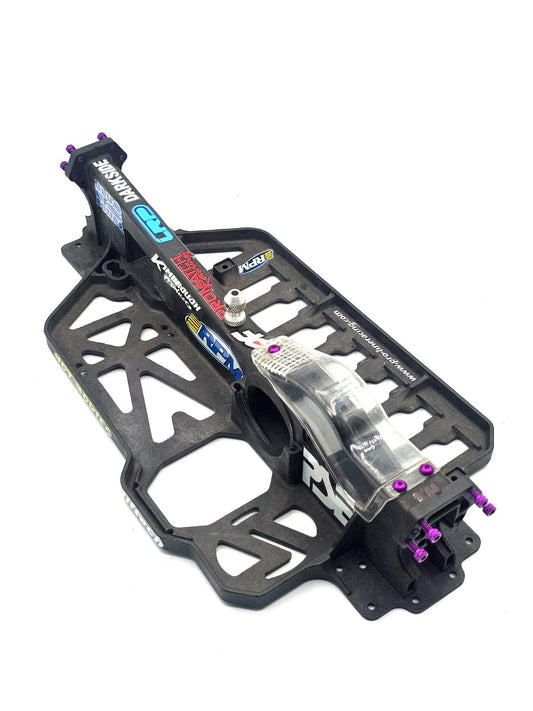 Losi XXX-S Graphite chassis with gear cover, insert covers, colored hardware