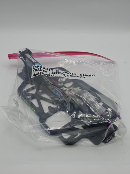 Losi XXX-S Graphite chassis with gear cover, insert covers, colored hardware