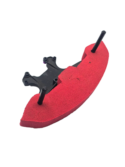 Losi XXX-S Front bumper mount, red bumper foam and purple hardware w/ body posts