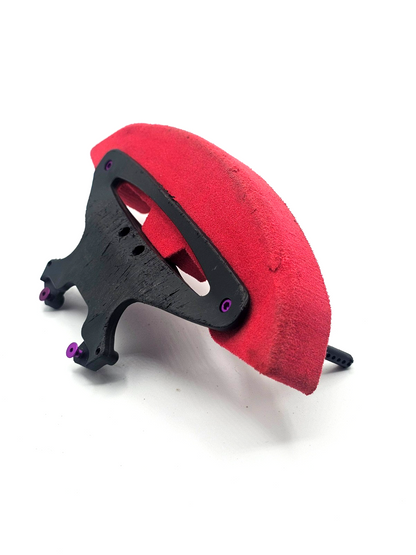 Losi XXX-S Front bumper mount, red bumper foam and purple hardware w/ body posts