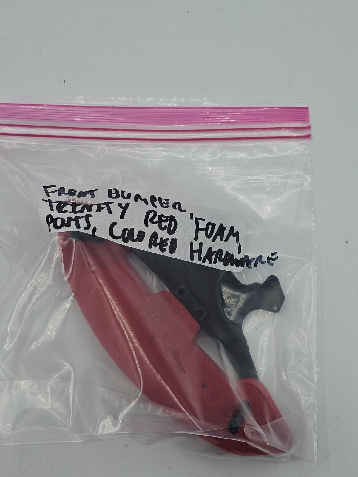 Losi XXX-S Front bumper mount, red bumper foam and purple hardware w/ body posts