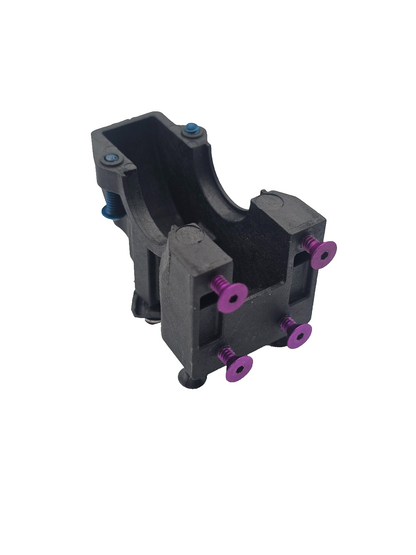 Losi XXX-S graphite rear differential cover with colored hardware