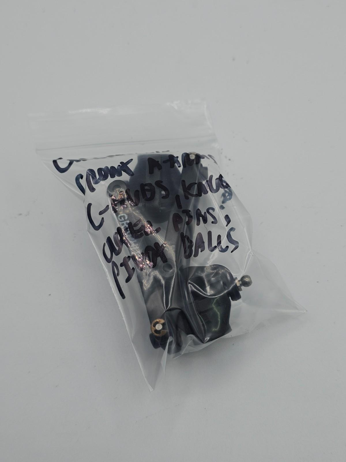 Losi XXX-S Graphite front a-arms, hubs, knuckles #A-9737