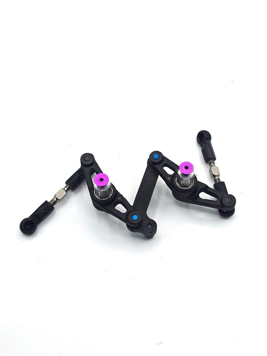 Losi XXX-S steering bellcranks, mounts, bearings, colored hardware, links