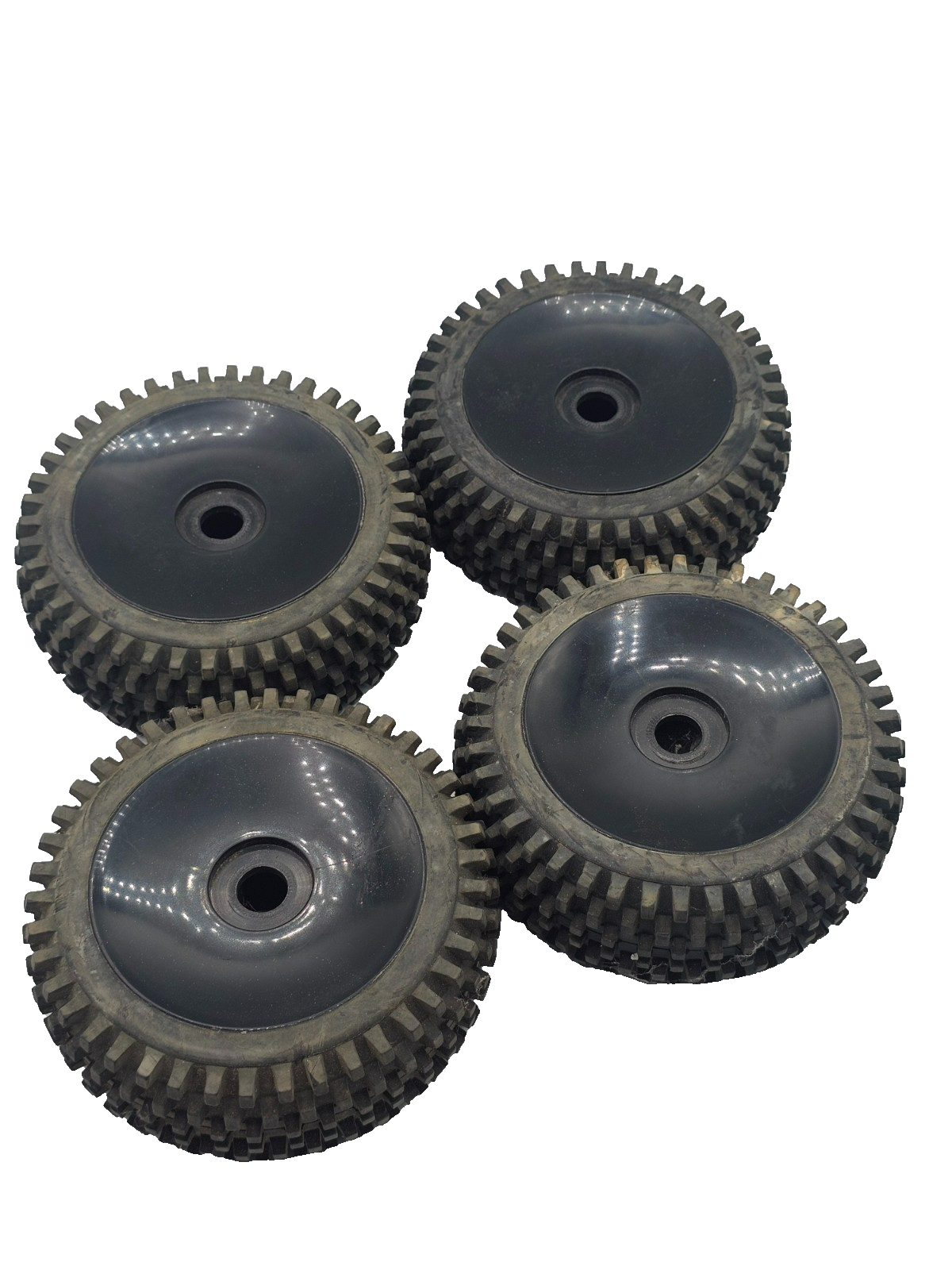 1/8 buggy block tread tires on black 17mm hex wheels