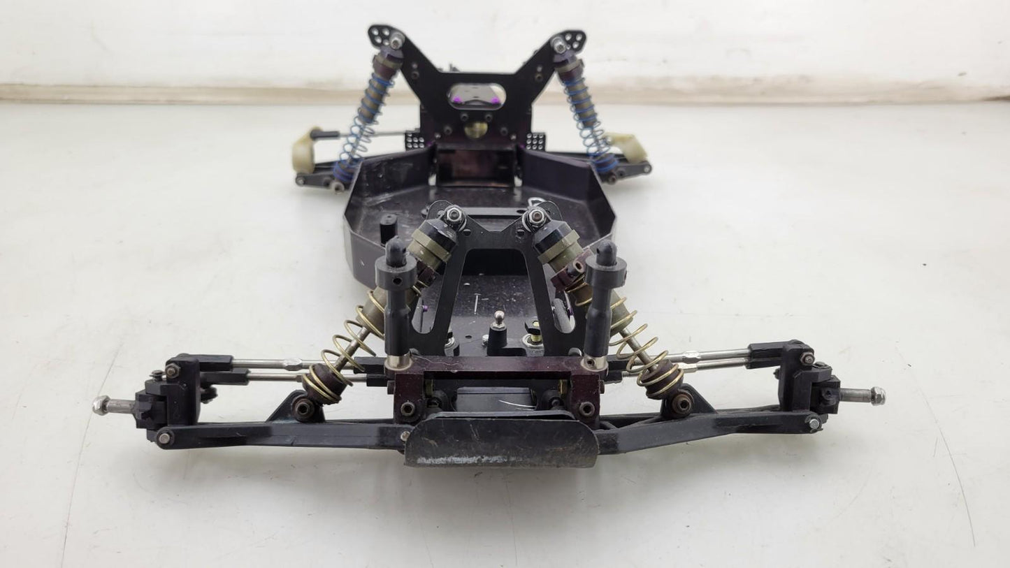 Team Associated RC10DS, Black metal chassis, roller, carbon trans cover
