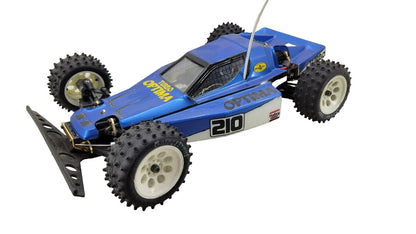 Kyosho Optima off-road racer gold chassis 1/10th scale, no transmitter, as is