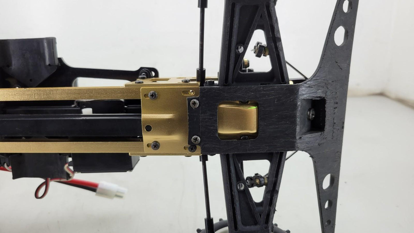 Kyosho Optima off-road racer gold chassis 1/10th scale, no transmitter, as is