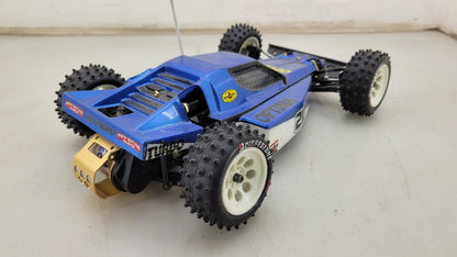 Kyosho Optima off-road racer gold chassis 1/10th scale, no transmitter, as is