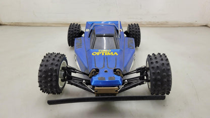 Kyosho Optima off-road racer gold chassis 1/10th scale, no transmitter, as is