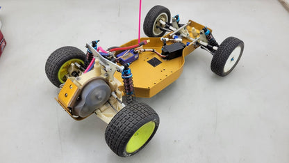 Vintage Team Associated RC10 Gold pan w/ "going for gold" body, kisbey motor, se