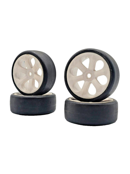 Jaco 1/10 Touring Car Mounted Wheel Tire Set Blue Compound