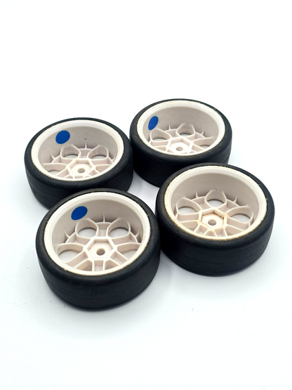 Jaco 1/10 Touring Car Mounted Wheel Tire Set Blue Compound